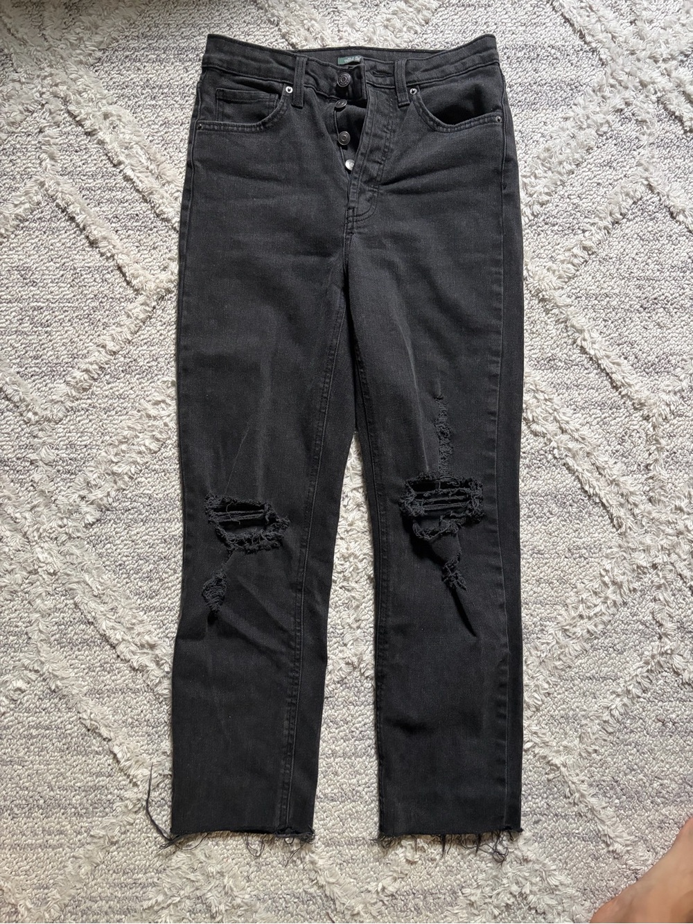 wild fable Black Straight-Leg Distressed Women’s Jeans